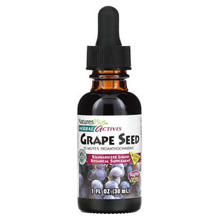 NaturesPlus‏, Herbal Actives, Grape Seed, Alcohol Free, 25 mg, 1 fl oz (30 ml)