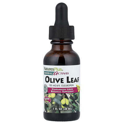NaturesPlus, Herbal Actives, Olive Leaf, Alcohol Free, 1 fl oz (30 ml)