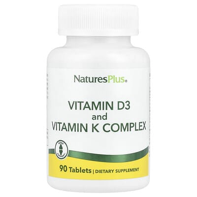 NaturesPlus, Vitamin D3 and Vitamin K Complex, 90 Tablets NaturesPlus, Vitamin D3 and Vitamin K Complex, 90 Tablets