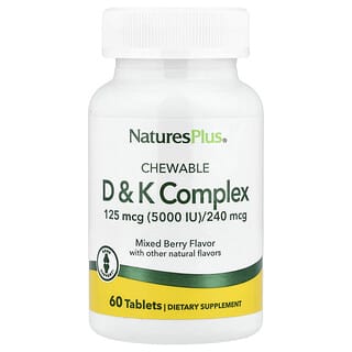 NaturesPlus, Chewable D & K Complex, Mixed Berry, 60 Tablets