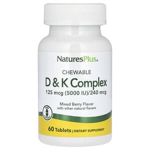 NaturesPlus, Chewable D & K Complex, Mixed Berry, 60 Tablets'