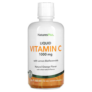 NaturesPlus, Vitamina C líquida, Naranja natural, 1000 mg, 887,10 ml (30 oz. Líq.)