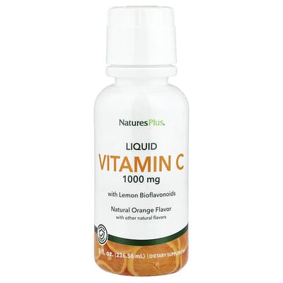 NaturesPlus, Liquid Vitamin C With Lemon Bioflavonoids, Natural Orange, 8 fl oz (236.56 ml)