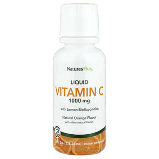 NaturesPlus, Liquid Vitamin C With Lemon Bioflavonoids, Natural Orange, 8 fl oz (236.56 ml)