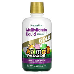 NaturesPlus, Animal Parade Gold, Multivitamin Liquid, Tropical Berry, 30 fl oz (887.1 ml)