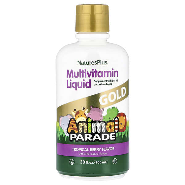 NaturesPlus, Animal Parade® Gold, Multivitamin Liquid, Tropical Berry, 30 fl oz (900 ml) — product photo 1