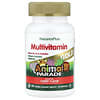NaturesPlus, Animal Parade® Gold, Suplemento multivitamínico masticable para niños, Cereza, 60 comprimidos con forma de animales