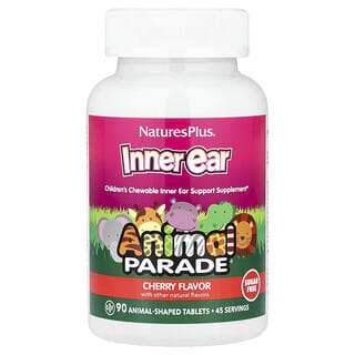 NaturesPlus, Animal Parade®, Inner Ear, Children's Chewable, Cherry, 90 Animal-Shaped Tablets
