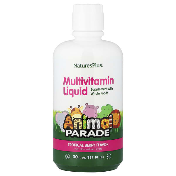 NaturesPlus Animal Parade®, Multivitamin Liquid, Tropical Berry, 30 fl oz (887.1 ml)