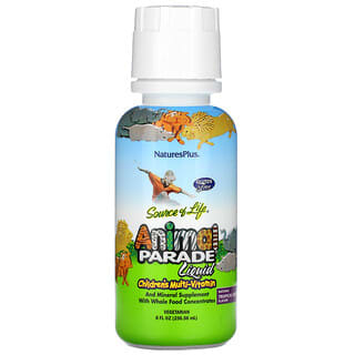 NaturesPlus, Source of Life, Animal Parade Liquid, Children's Multi-Vitamin, Natural Tropical Berry , 8 fl oz (236.56 ml)
