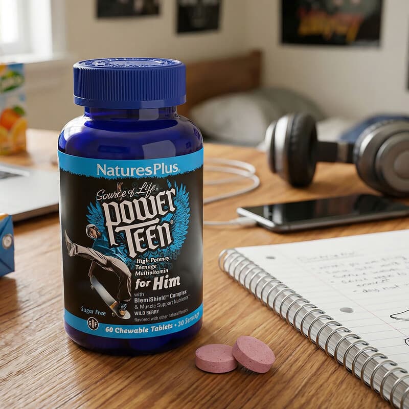 ヴィーゼル *ダイエットサプリ*10袋 Source of Life, Power Teen® для хлопців-підлітків, без цукру, зі
