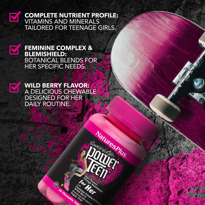 Source of Life®, Power Teen® for Her, Sugar Free, Wild Berry, 60