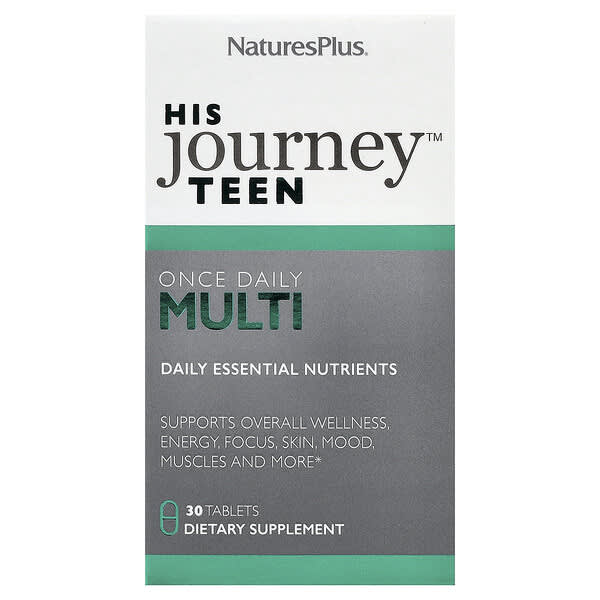 NaturesPlus, His Journey™ Teen, Once Daily Multi, 30 Tablets — product photo 1