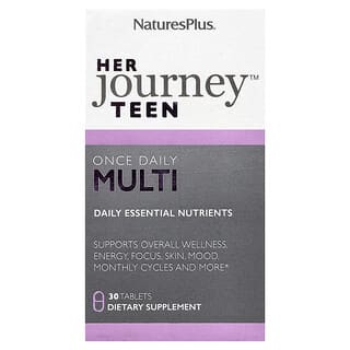 NaturesPlus, Her Journey™ para adolescentes, Suplemento multivitamínico de una ingesta diaria, 30 comprimidos