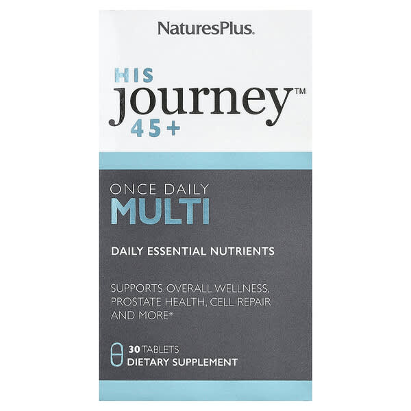 NaturesPlus, His Journey™ 45+, Once Daily Multi, 30 Tablets — product photo 1