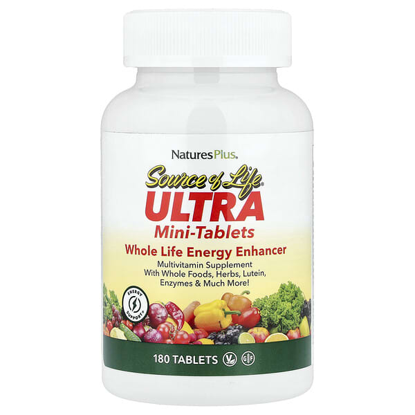 NaturesPlus, Source of Life, 울트라 미니 정제, 홀 라이프 에너지 인핸서, 180정