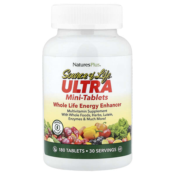 NaturesPlus, Source of Life®, Ultra Mini-Tablets, Whole Life Energy Enhancer, 180 Tablets — product photo 1