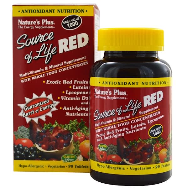 NaturesPlus, Source of Life, Red, Multi-Vitamin & Mineral Supplement, 90 Tablets (Discontinued Item) 