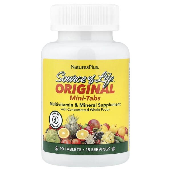 NaturesPlus, Source of Life®, Original Mini-Tabs, Multivitamin & Mineral Supplement, 90 Tablets — product photo 1