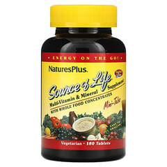 NaturesPlus, Source of Life, Multi-Vitamin & Mineral Supplement with Whole Food Concentrates, 180 Tablets