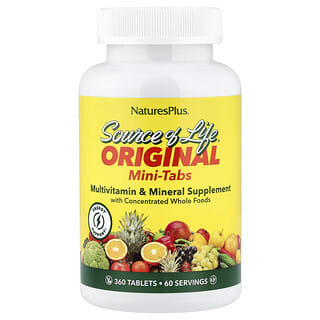 NaturesPlus, Source of Life®, Original Mini-Tabs, Multivitamine- en mineralensupplement, 360 tabletten