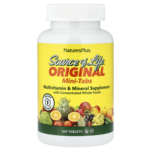 NaturesPlus, Source of Life®, Original Mini-Tabs, Multivitamin & Mineral Supplement, 360 Tablets — product photo 1