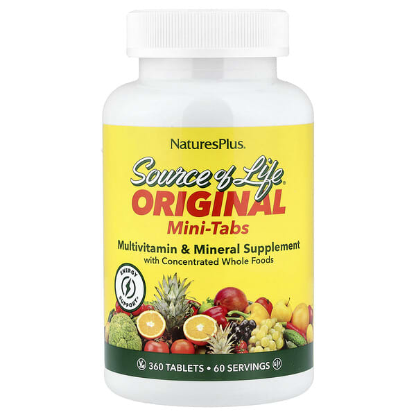 NaturesPlus, Source of Life®, Original Mini-Tabs, Multivitamin & Mineral Supplement, 360 Tablets — product photo 1