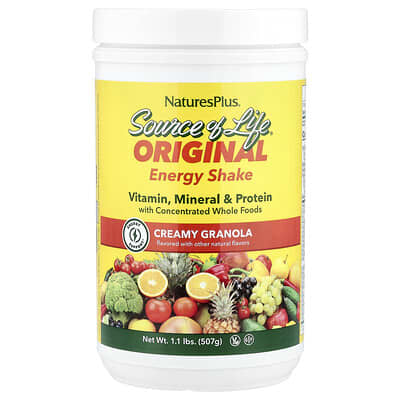 NaturesPlus, Source of Life®, Original Energy Shake, Creamy Granola, 1.1 lb (507 g)