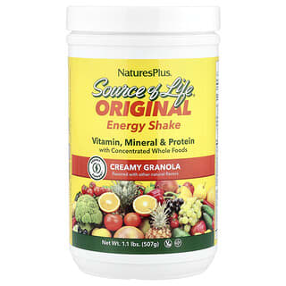 NaturesPlus, Bron van leven, originele energieshake, romige granola, 1,1 lbs (507 g)