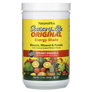 NaturesPlus, Source of Life, Batido energético original, Granola cremosa`` 507 g (1,1 lb)