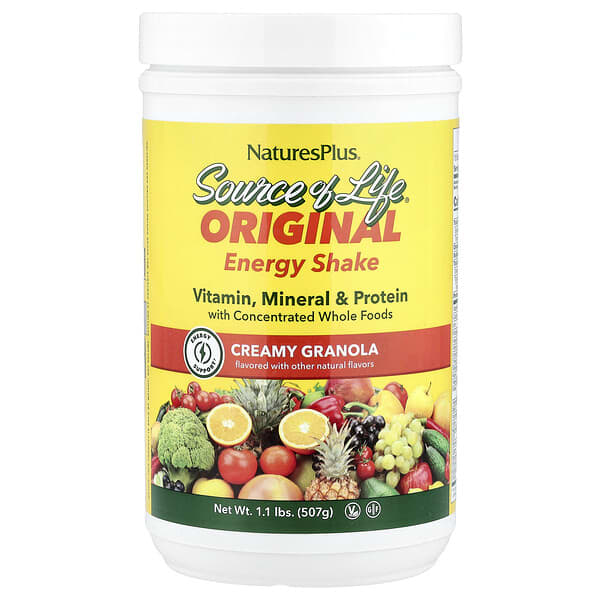 NaturesPlus Source of Life®, Original Energy Shake, Creamy Granola, 1.1 lbs (507 g)