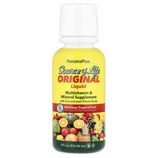 NaturesPlus, Source of Life, Original flüssiges Multivitamin- und Mineralergänzungsmittel, köstliche tropische Früchte, 236,56 ml (8 fl. oz.)