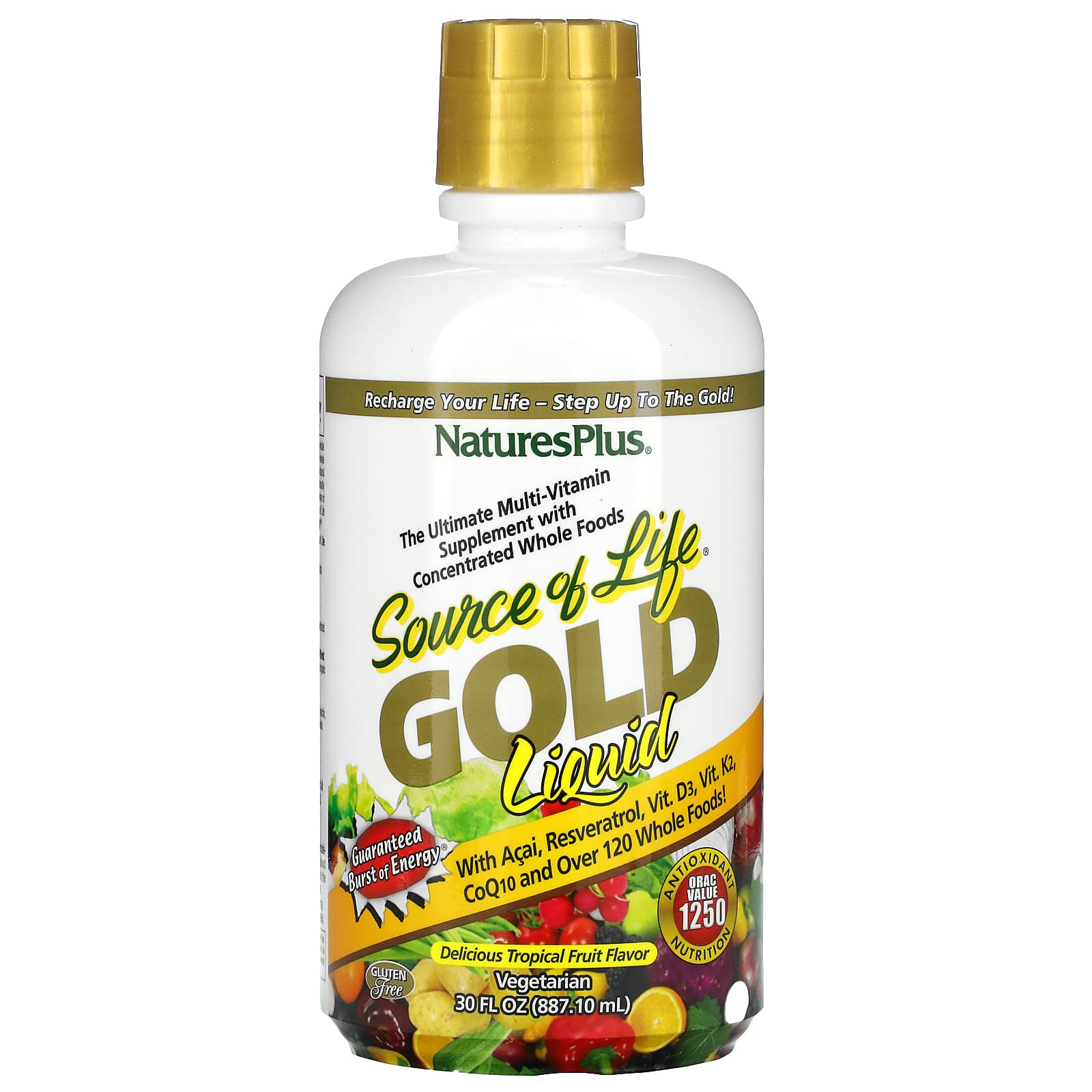 NaturesPlus Source Of Life Gold Liquid Tropical Fruit 30 Fl Oz 887 