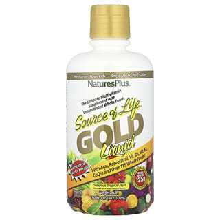 NaturesPlus, Source of Life, Líquido dorado, Frutas tropicales, 887,10 ml (30 oz. Líq.)