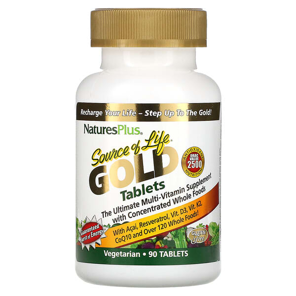 NaturesPlus, Source of Life Gold, die ultimative Multi-Vitamin-Nahrungsergänzung, 90 Tabletten