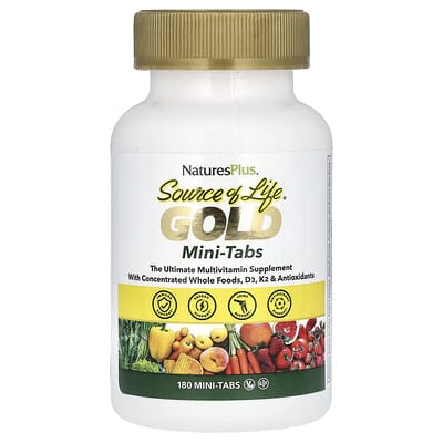 NaturesPlus, Source of Life®, Gold, The Ultimate Multivitamin Supplement, 180 Mini-Tablets
