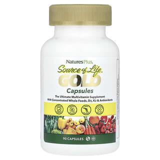 NaturesPlus, Source of Life, Gold Capsules, 90 вегетарианских капсул