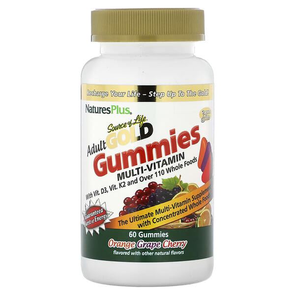 NaturesPlus, Source of Life, Adult Gold Gummies Multi-Vitamin, Orange ...