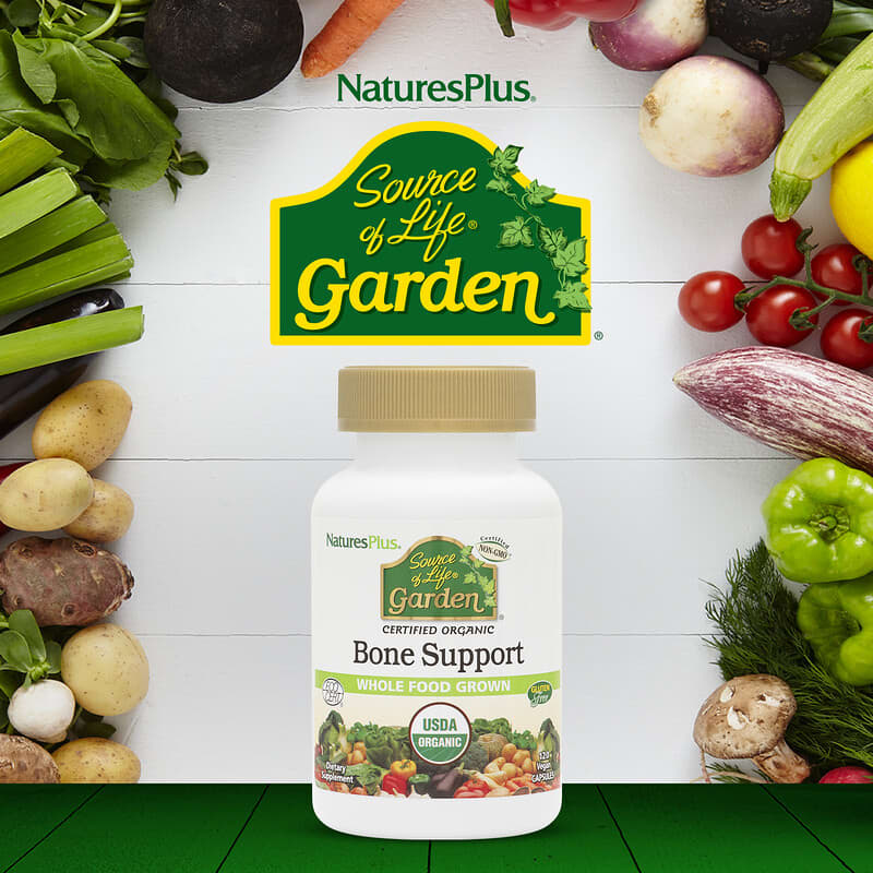 NaturesPlus, Source of Life Garden, Refuerzo óseo orgánico, 120 cápsulas veganas