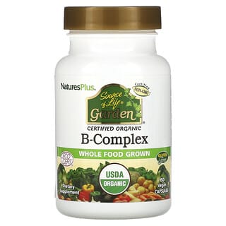 NaturesPlus, Source of Life Garden, Organic B-Complex, 60 Vegan Capsules