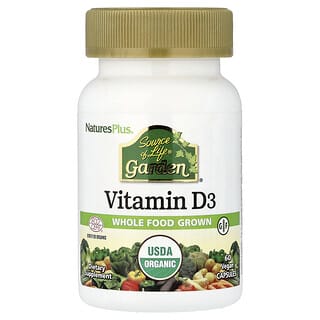 NaturesPlus, Source of Life® Garden®, Vitamin D3, 60 Vegan Capsules