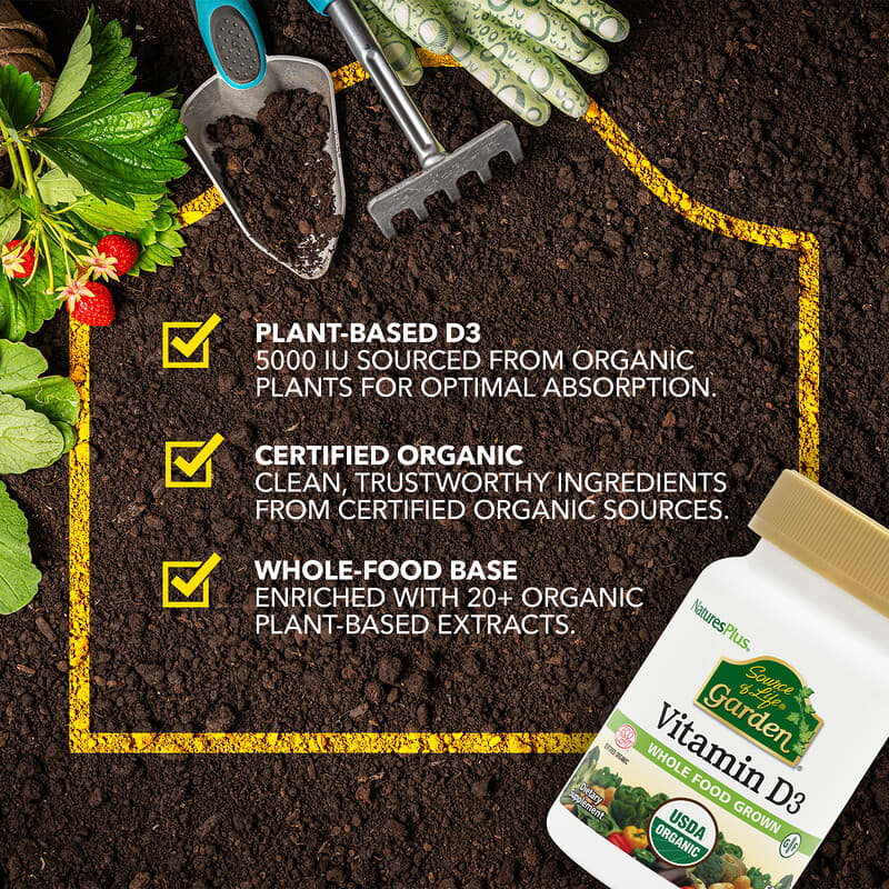 Source of Life® Garden®, Vitamin D3, 60 Vegan Capsules