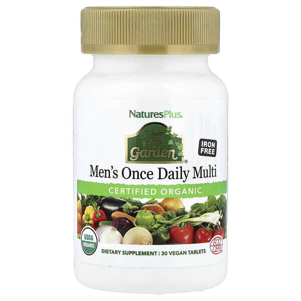 Source of Life Garden®, Organic Men's Once Daily Multi, Iron Free, 30 Vegan Tablets