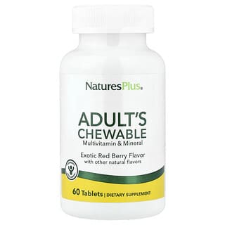 NaturesPlus, Adult's Chewable Multivitamin & Mineral, Exotic Red Berry, 60 Tablets