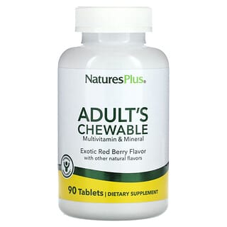 NaturesPlus, Multivitamínico Masticable para Adultos, Superfrutas Rojas Exóticas, Bayas Rojas, 90 Tabletas