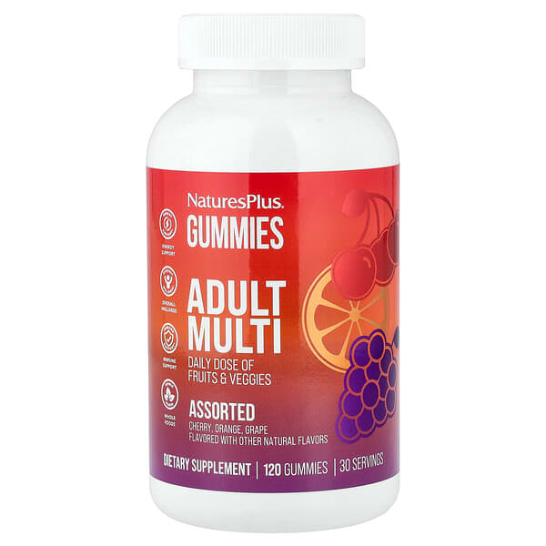 NaturesPlus, Jeleuri multiple pentru adulți, asortate, 120 de jeleuri