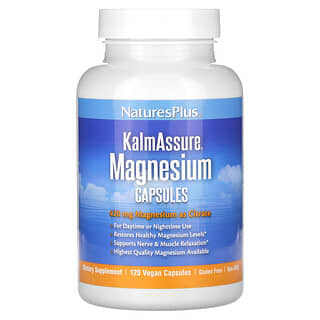 NaturesPlus, KalmAssure, Magnesio, 420 mg, 120 cápsulas veganas (105 mg por cápsula)