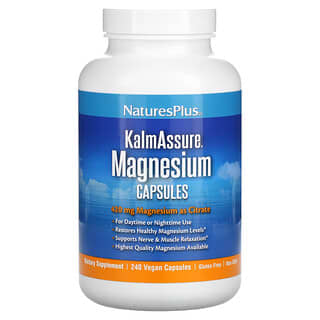 NaturesPlus, KalmAssure, Magnésio, 420 mg, 240 Cápsulas Veganas (105 mg por Cápsula)