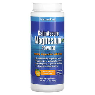 NaturesPlus, KalmAssure, Magnesiumpulver, erfrischende natürliche Orange, 420 mg, 522 g (1,15 lbs.)