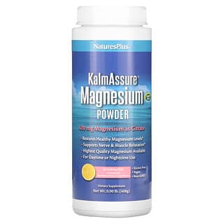NaturesPlus, Magnesio en polvo Kalmassure, Limonada rosa refrescante, 400 mg, 0,90 lb (408 g)